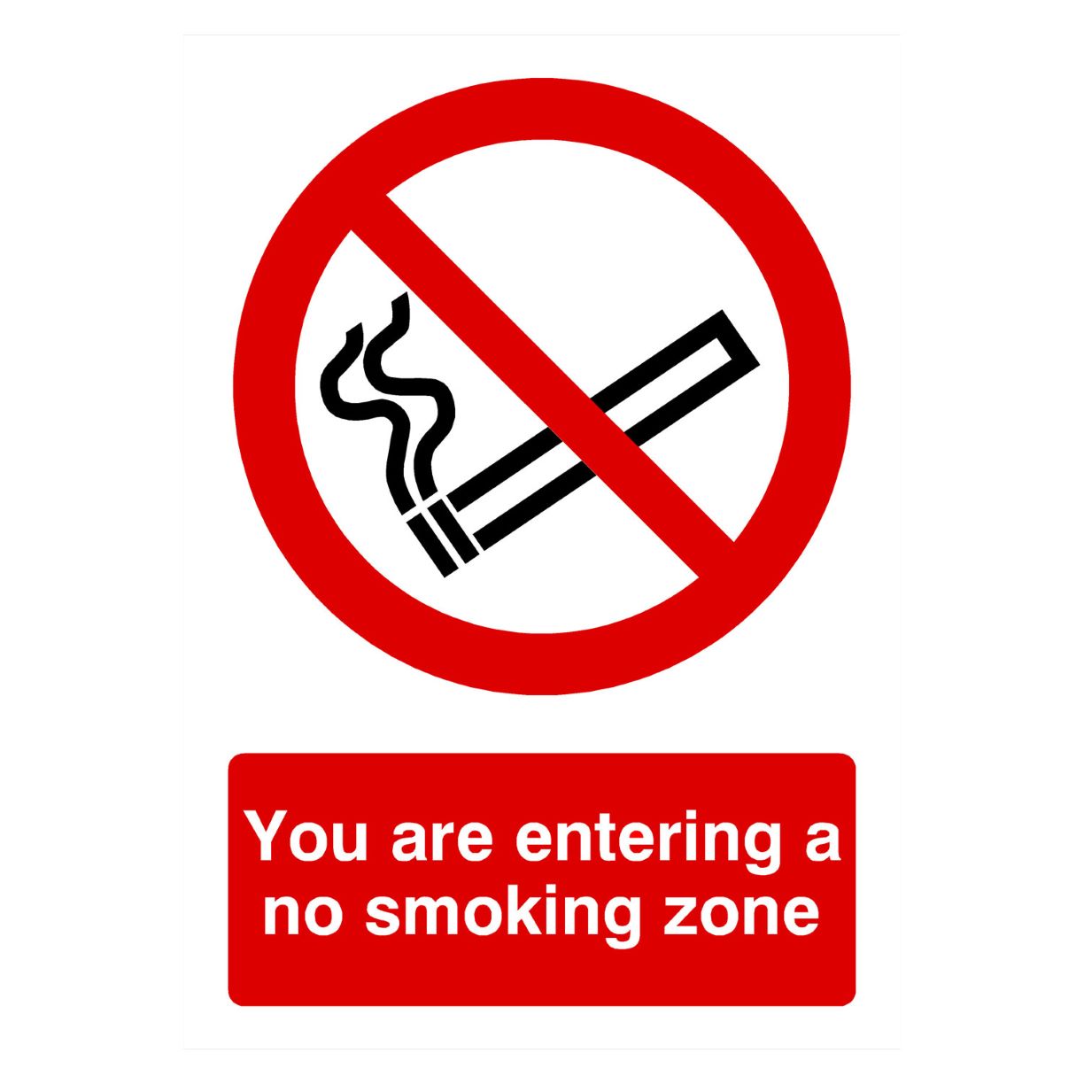 You Are Entering A No Smoking Zone Sign