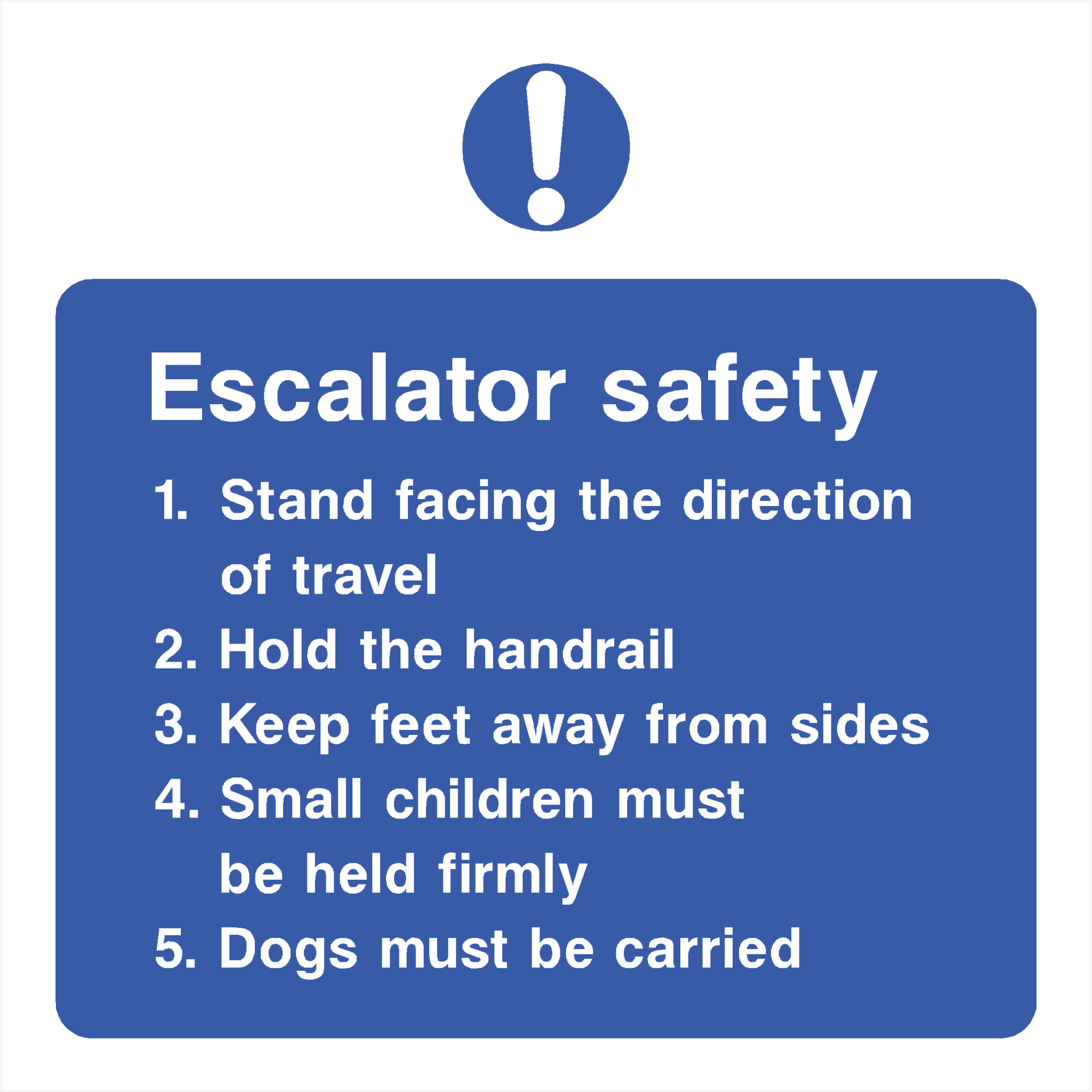 Escalator Rules Safety Sign