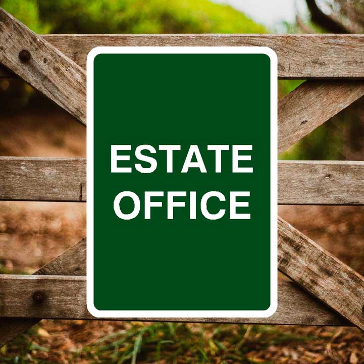 Estate Office Sign Portrait