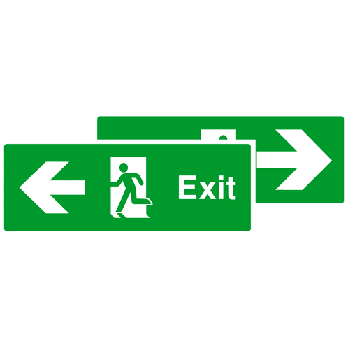 Exit Double Sided Fire Exit Sign Left And Right Arrow