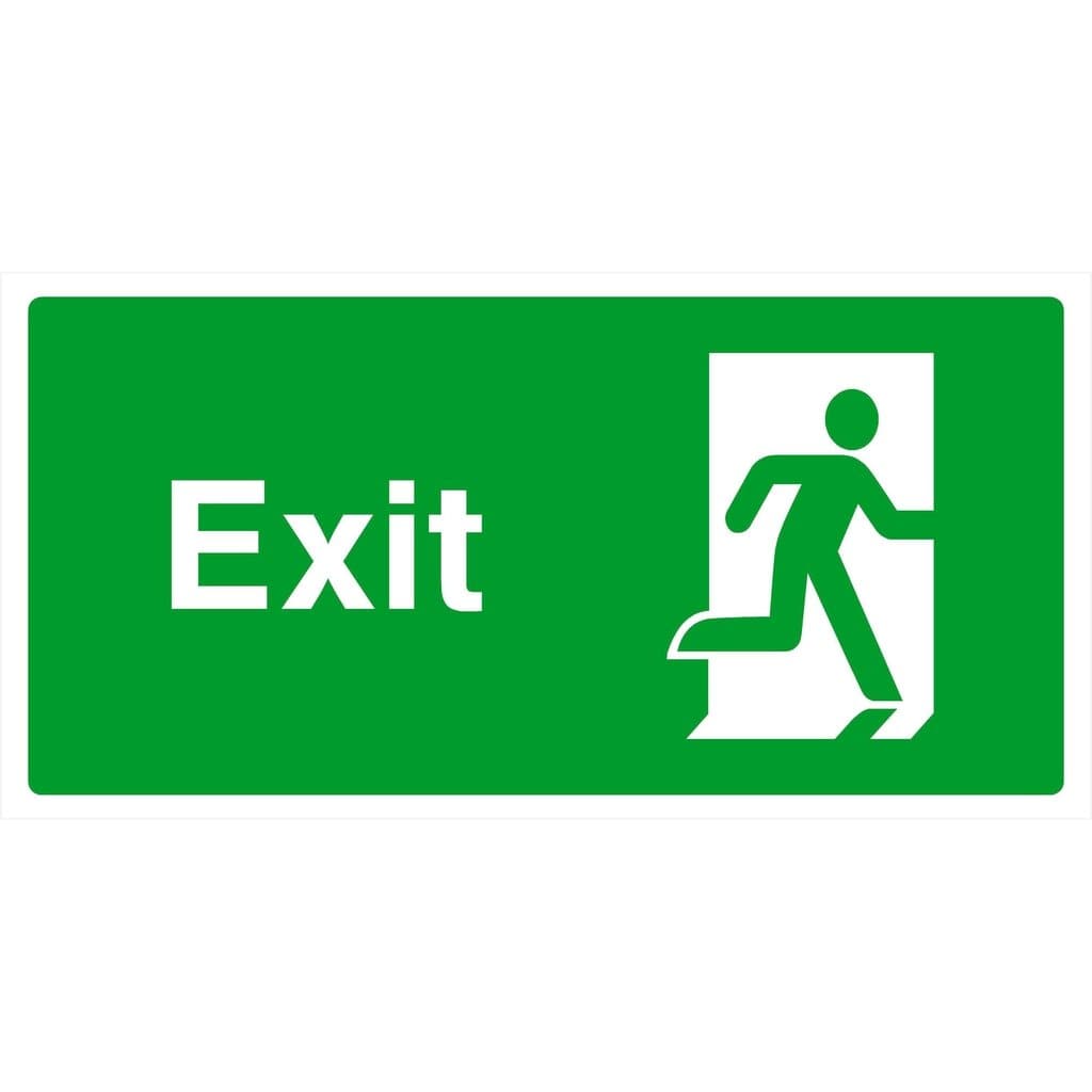 Exit Right Emergency Escape Sign