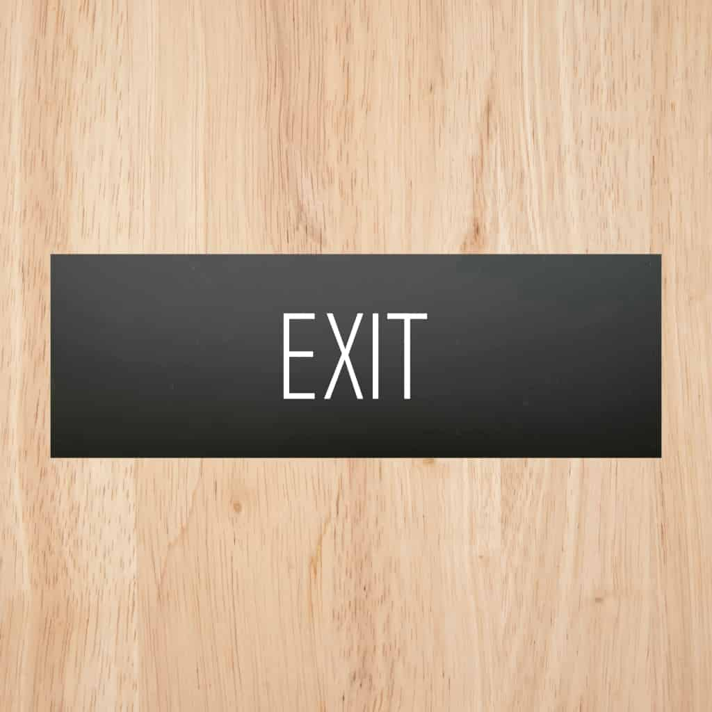 Exit Sign Midnight Black Landscape