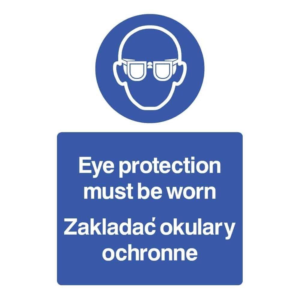 Eye Protection Must Be Worn Sign (Polish)