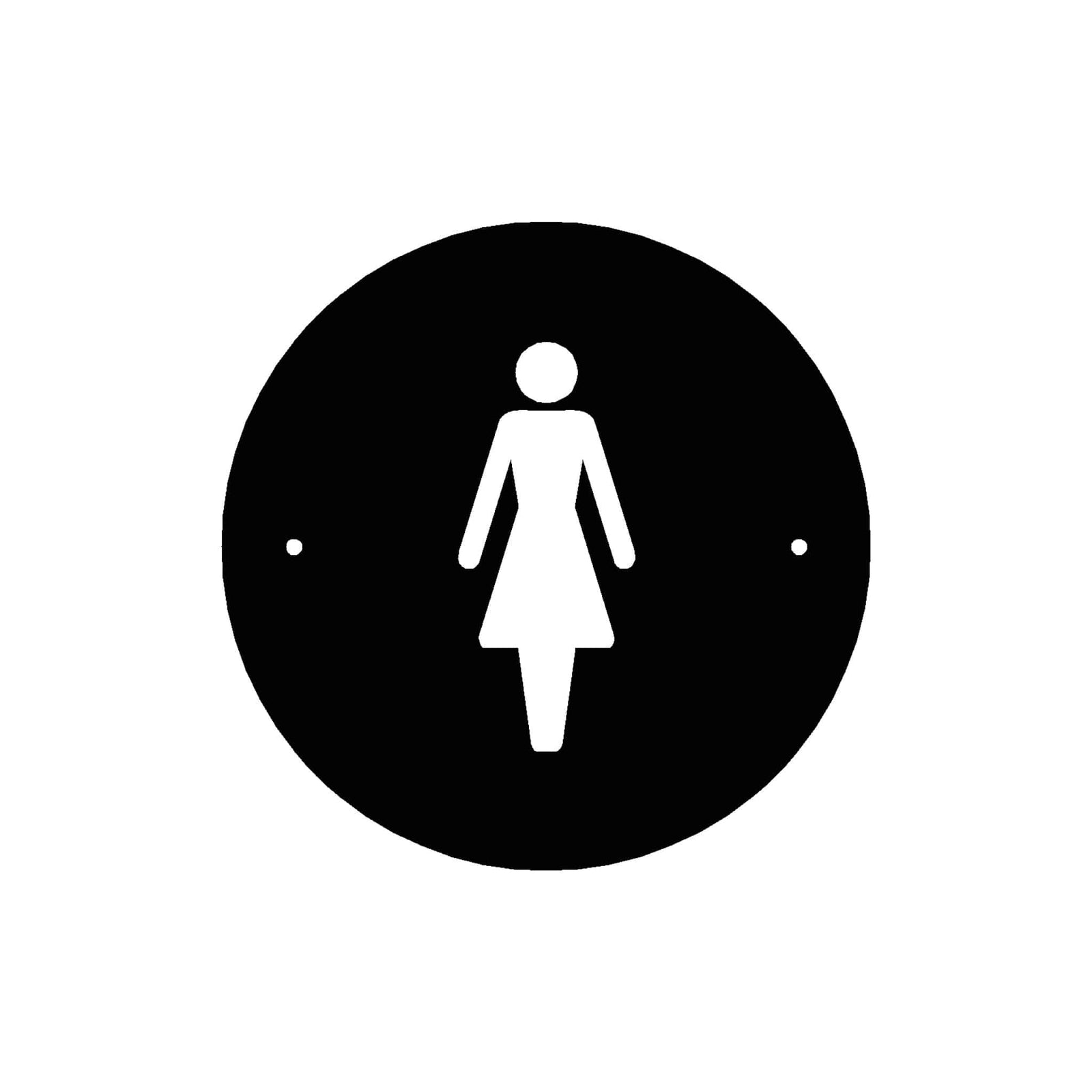 FEMALE Premium Black toilet door sign