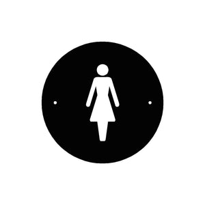 FEMALE Premium Black toilet door sign