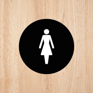 FEMALE Premium Black toilet door sign