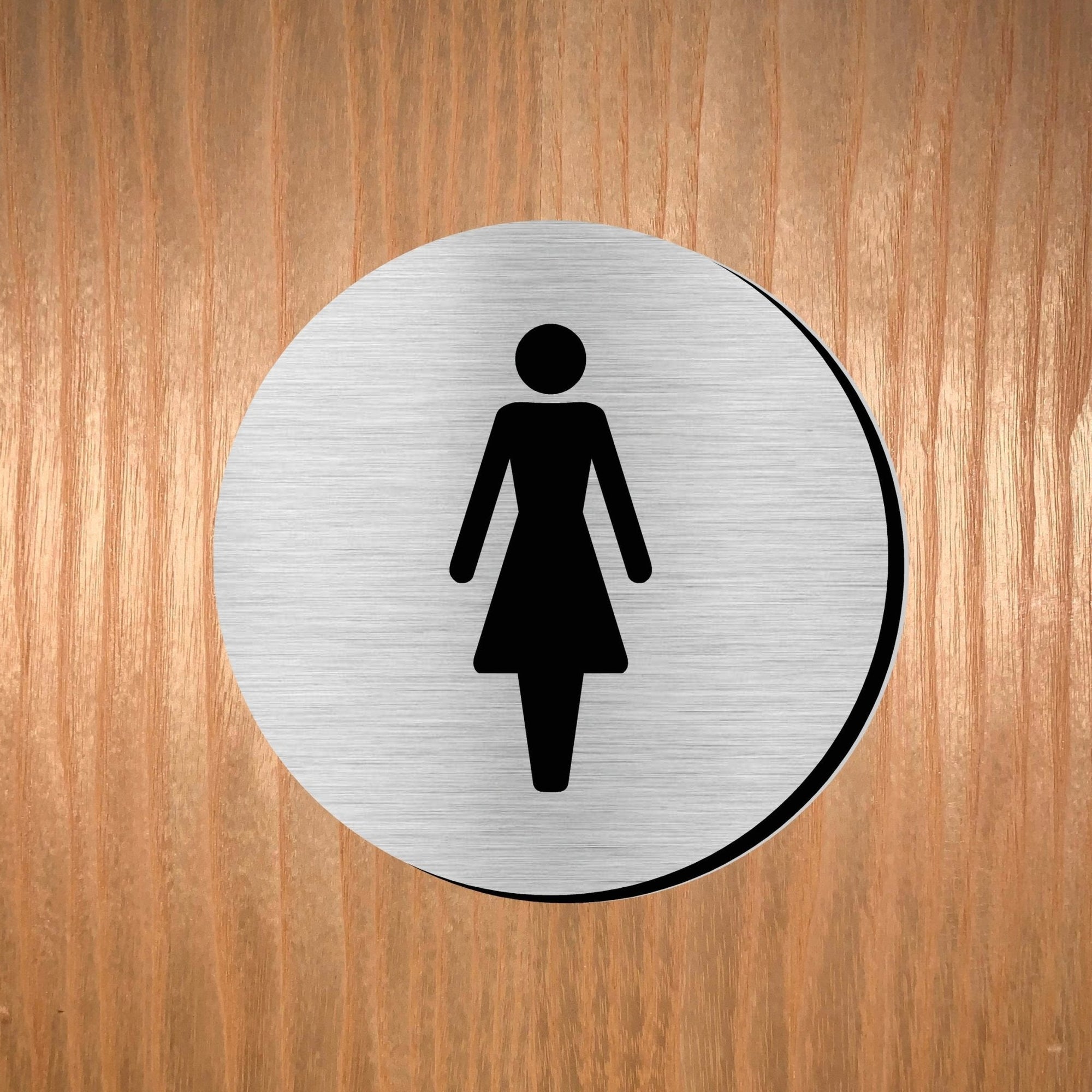 FEMALE Premium Brushed Silver toilet door sign