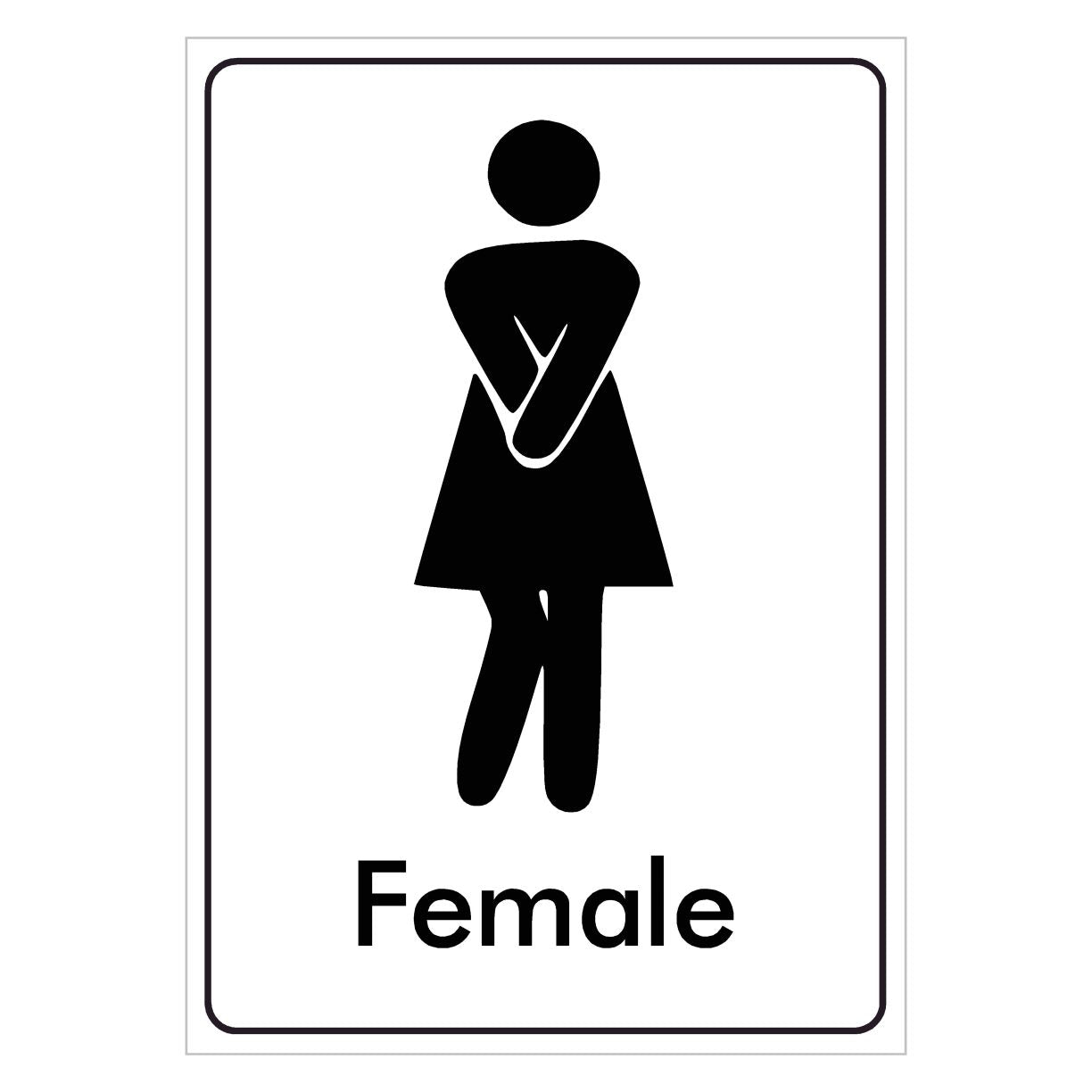 Female White Toilet Sign