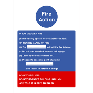 Fire Action 8 Point If You Discover Fire Sign