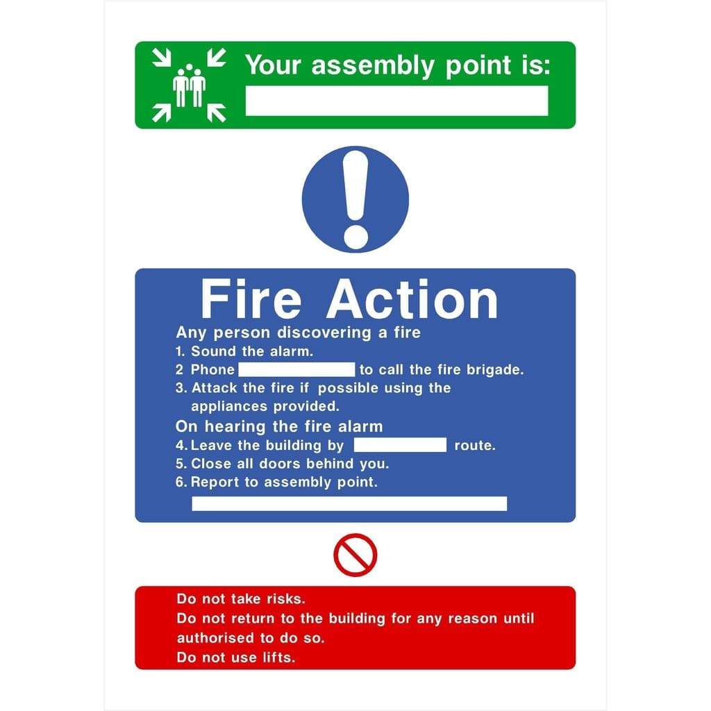 Fire Action And Assembly Point Sign