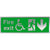 Fire Exit Disabled Down Arrow Brushed Silver Sign