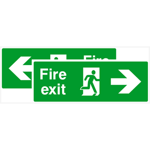 Fire Exit Double Sided Sign Left And Right Arrow