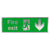 Fire Exit Down Arrow Brushed Silver Sign