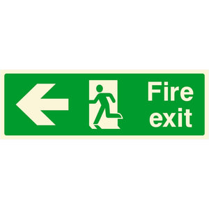 Fire Exit Left Arrow Sign