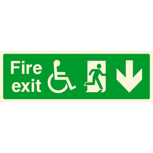 Fire Exit Refuge Sign Down Arrow