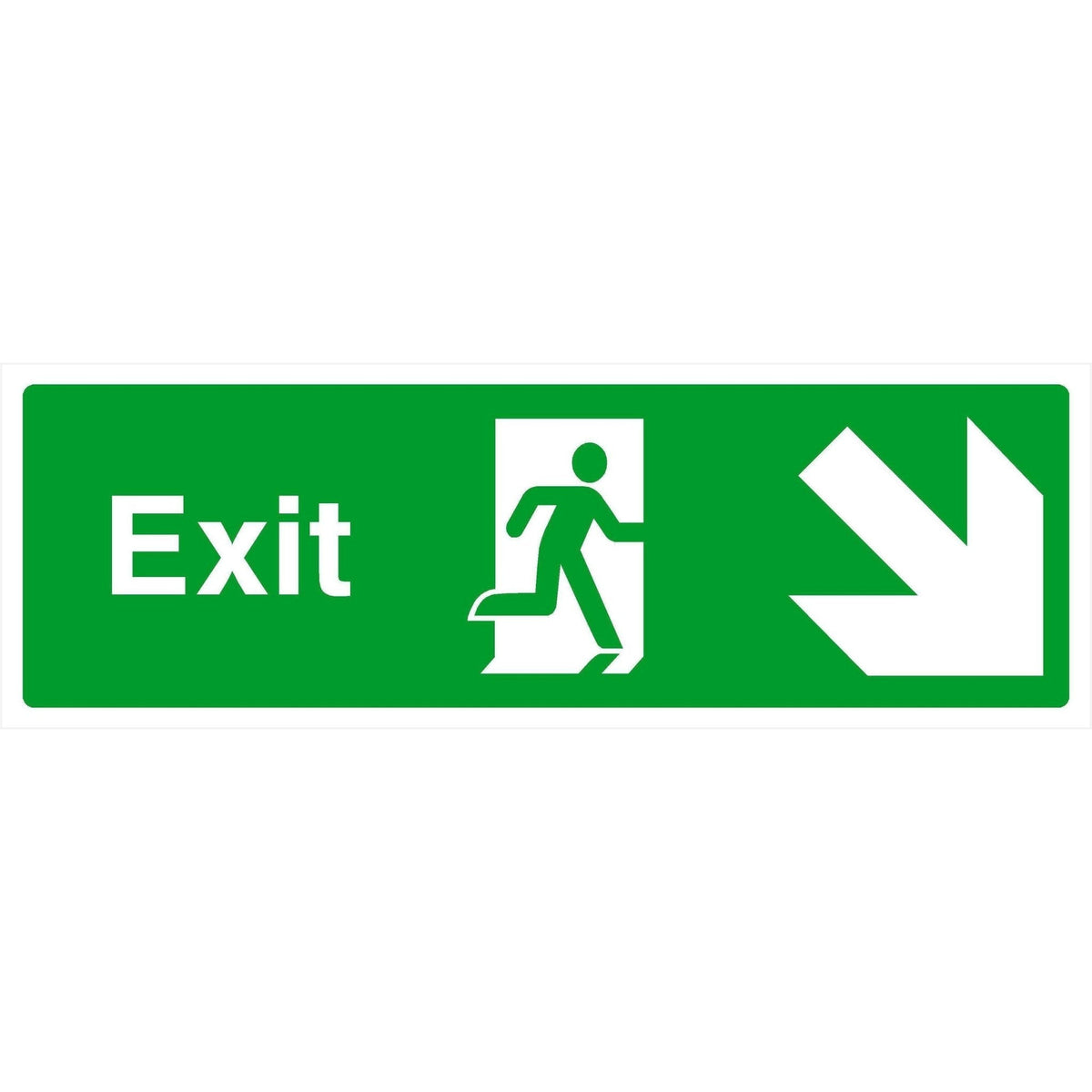 Fire Exit Sign Down Right Arrow