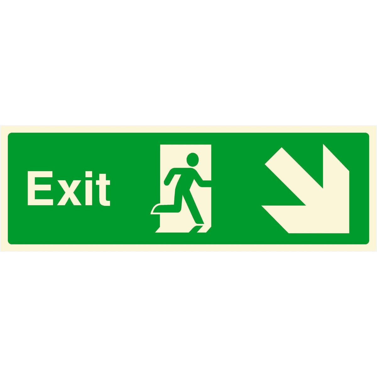Fire Exit Sign Down Right Arrow