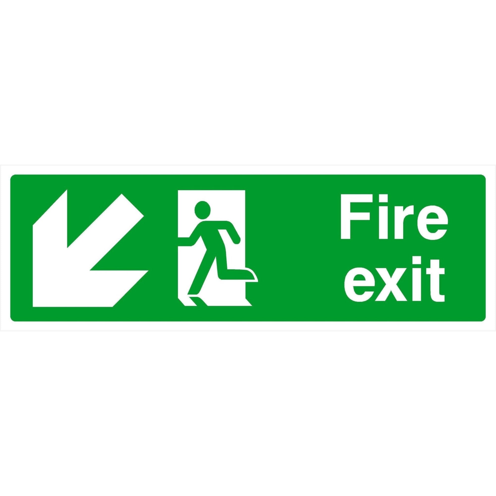 Fire Exit Sign Left Down Arrow