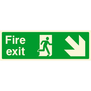Fire Exit Sign Right Down Arrow