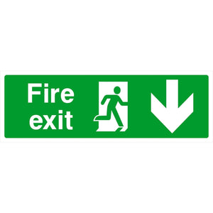 Fire Exit Sign With Down Arrow