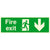 Fire Exit Sign With Down Arrow