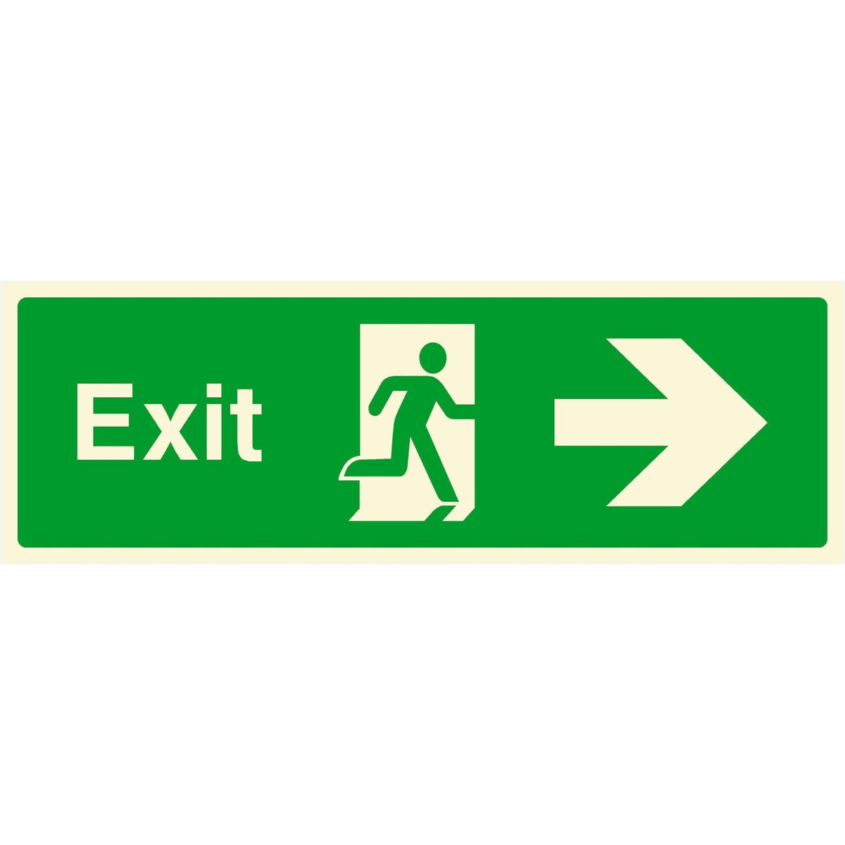 Fire Exit Sign With Right Arrow