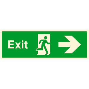Fire Exit Sign With Right Arrow