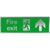 Fire Exit Up Arrow Brushed Silver Sign