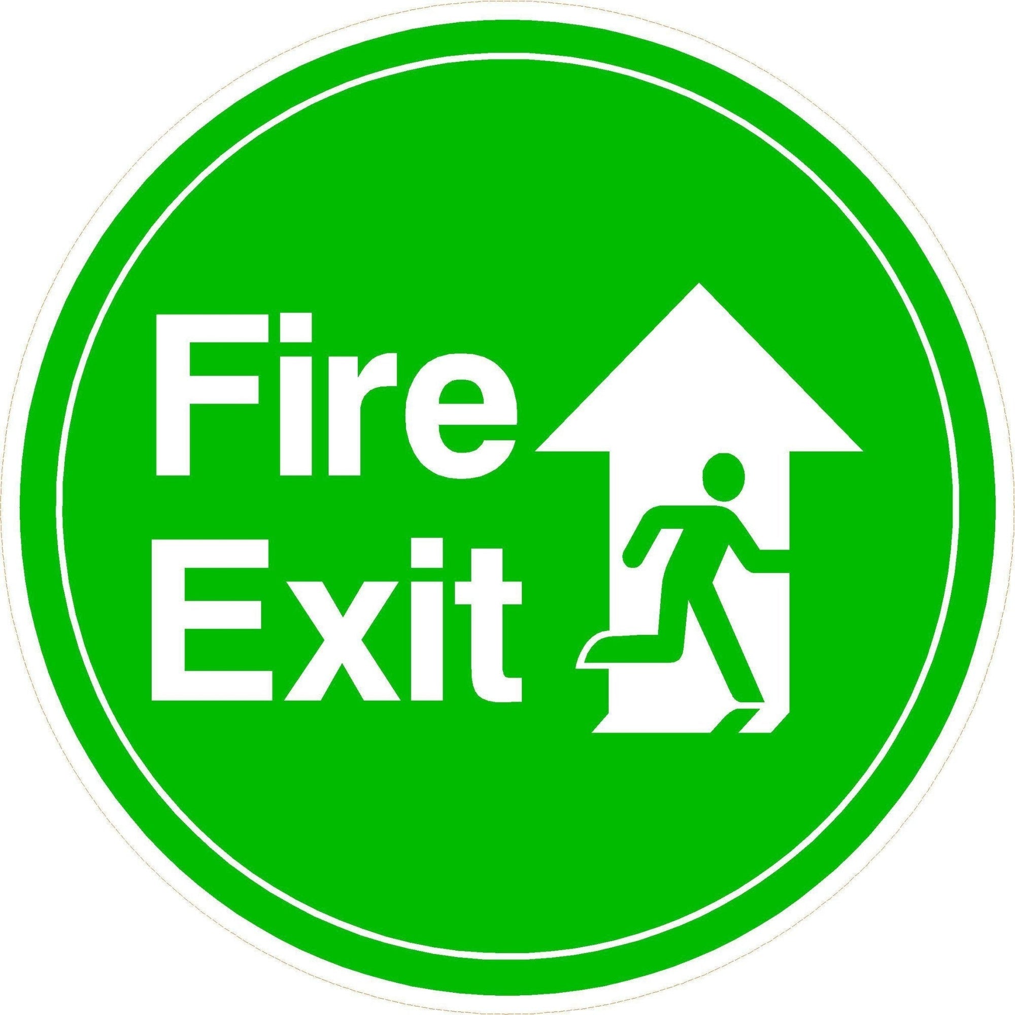 Fire Exit with Arrow Up (Forward) Floor Sticker