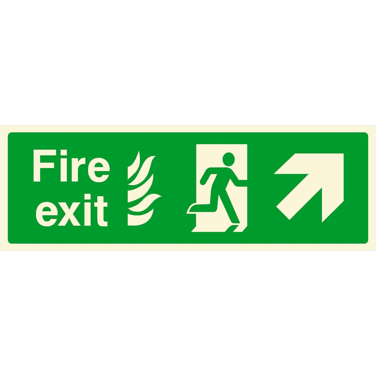 Fire Exit With Flames Sign Forward Right Arrow