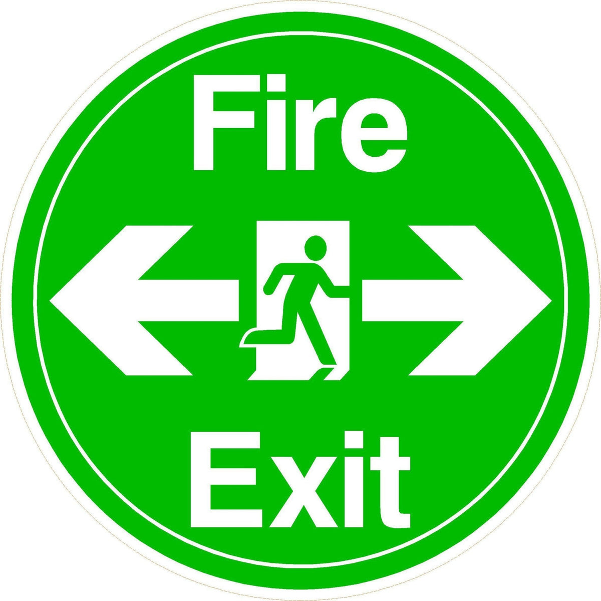 Fire Exit with Left and Right Arrows Floor Sticker