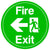 Fire Exit with Left Arrow Floor Sticker