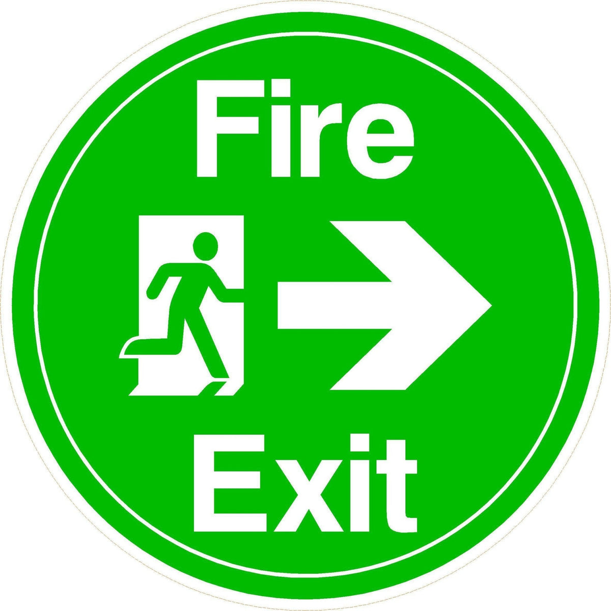 Fire Exit with Right Arrow Floor Sticker