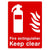 Fire Extinguisher Keep Clear Sign