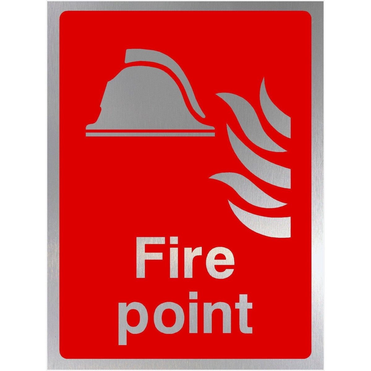 Fire Point Sign in Brushed Silver