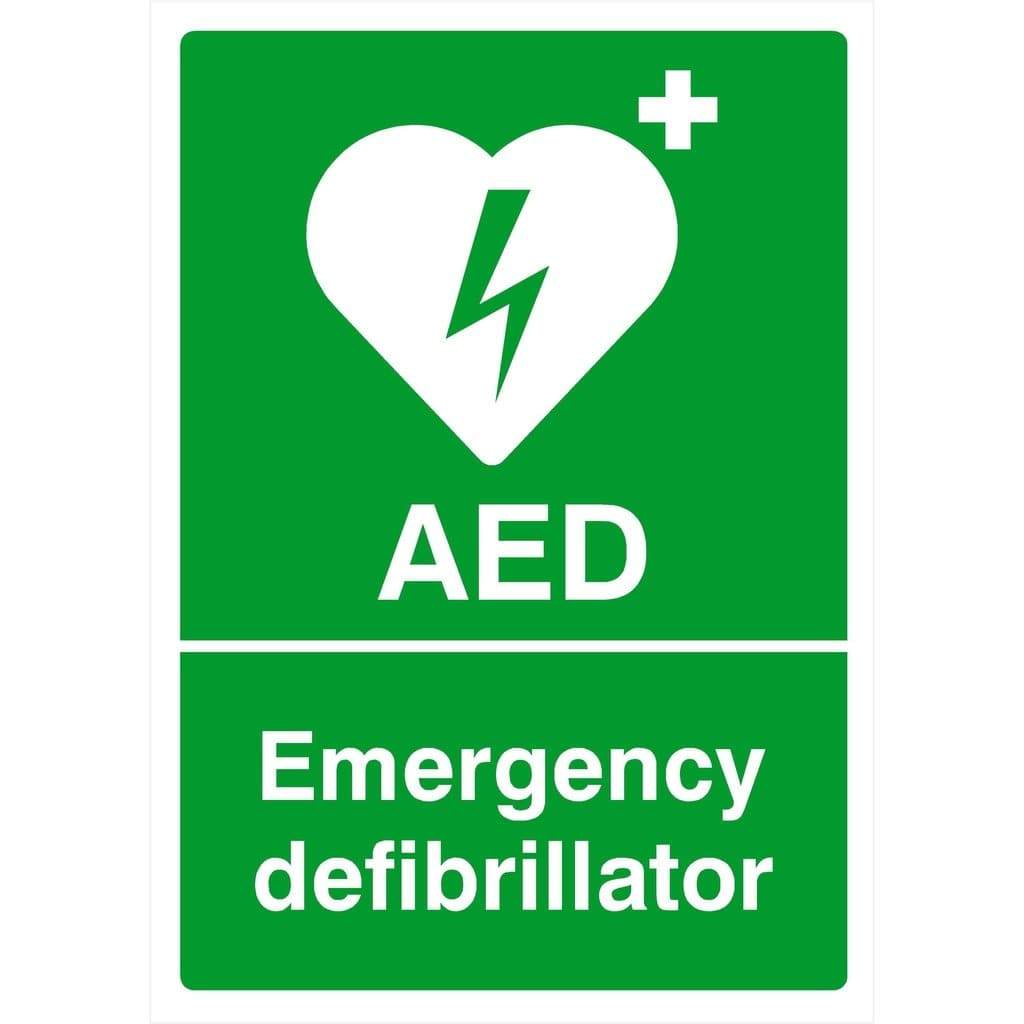 First Aid AED Emergency Defibrillator Sign