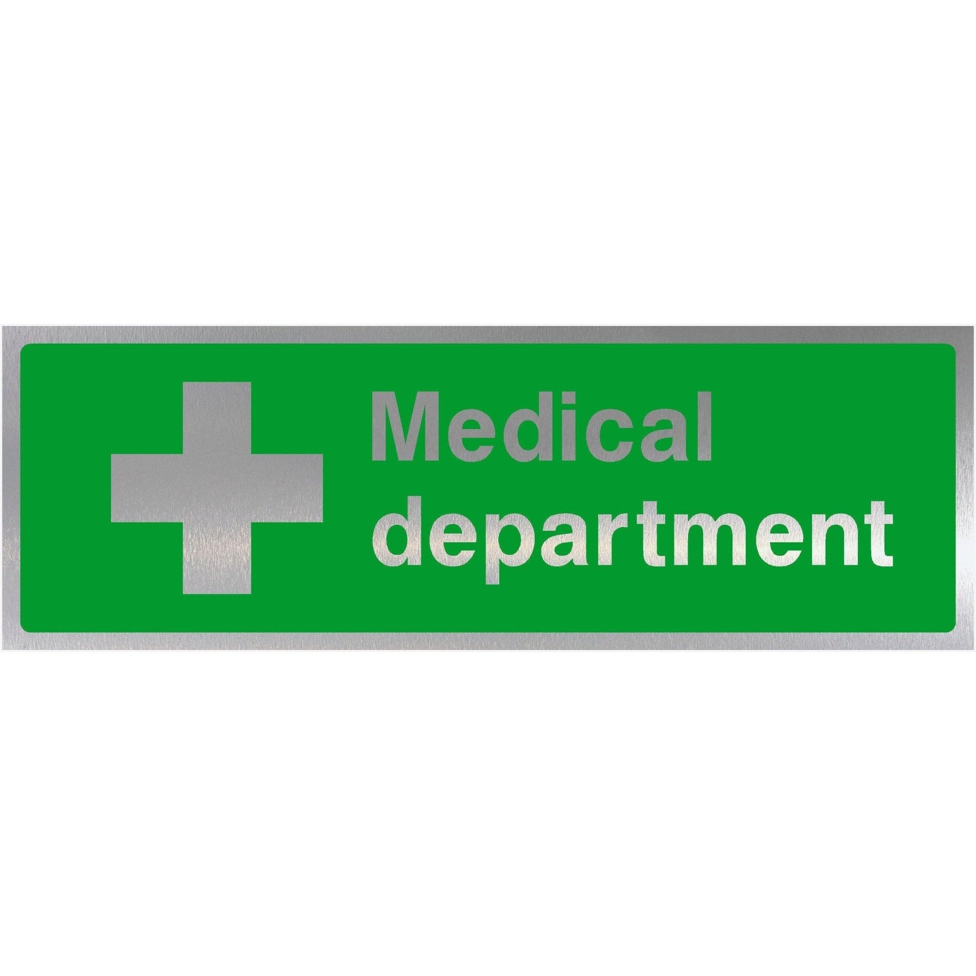 First Aid Medical Department Brushed Silver Sign