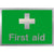 First Aid Sign in Brushed Silver