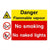 Flammable Vapour No Smoking No Naked Lights Sign