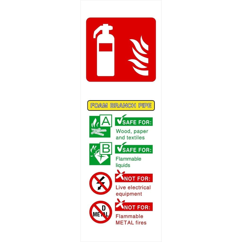 Foam Branch Pipe Extinguisher Sign