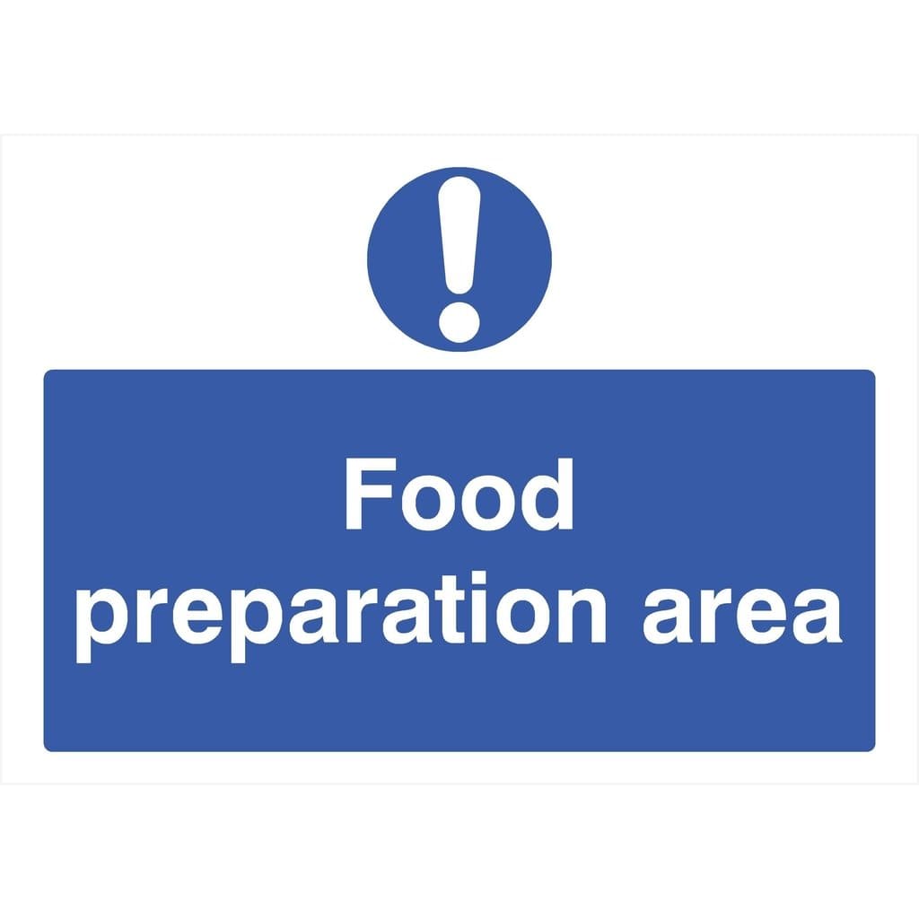 Food Preparation Area Sign