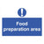 Food Preparation Area Sign