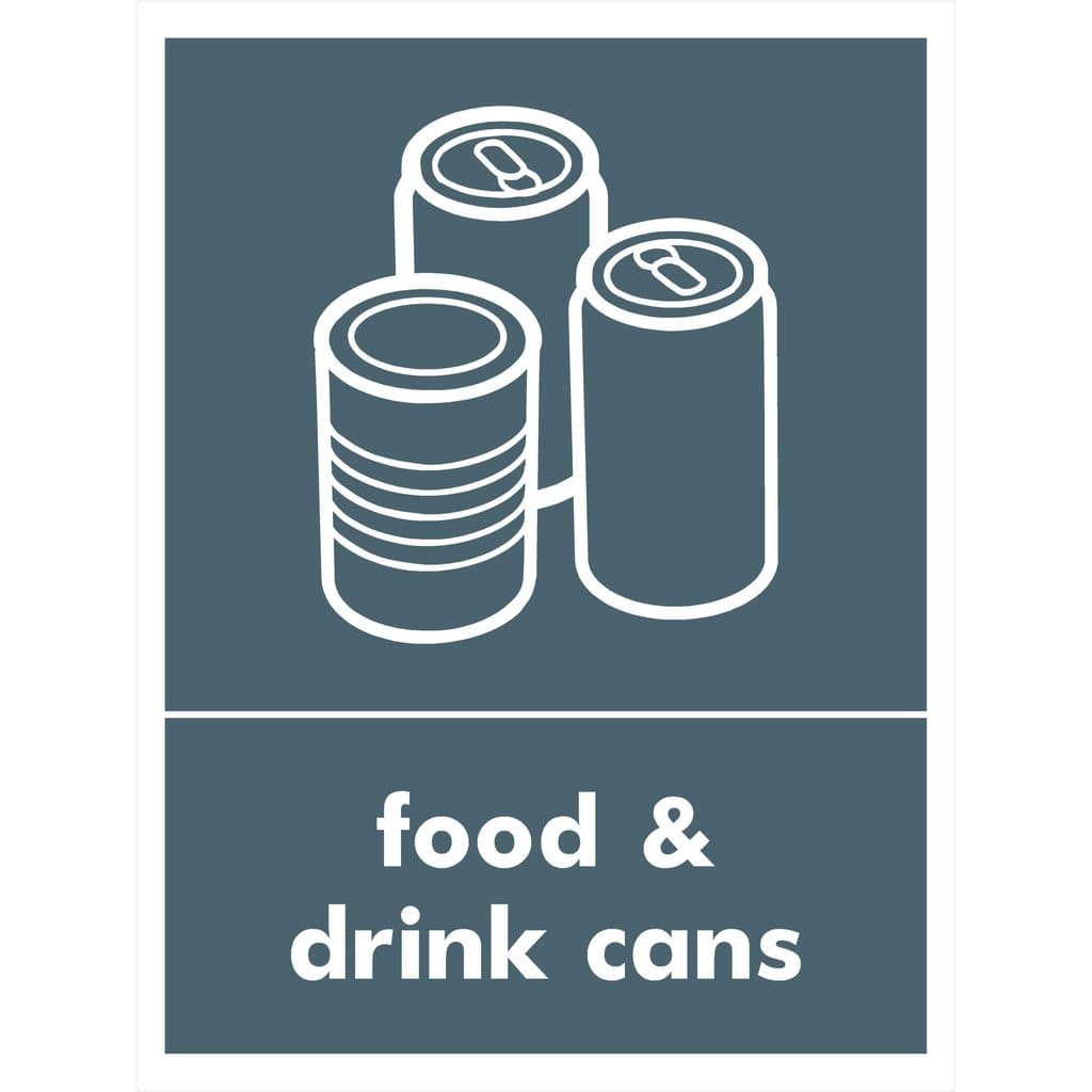 Foods & Drink Cans Recycling Sign