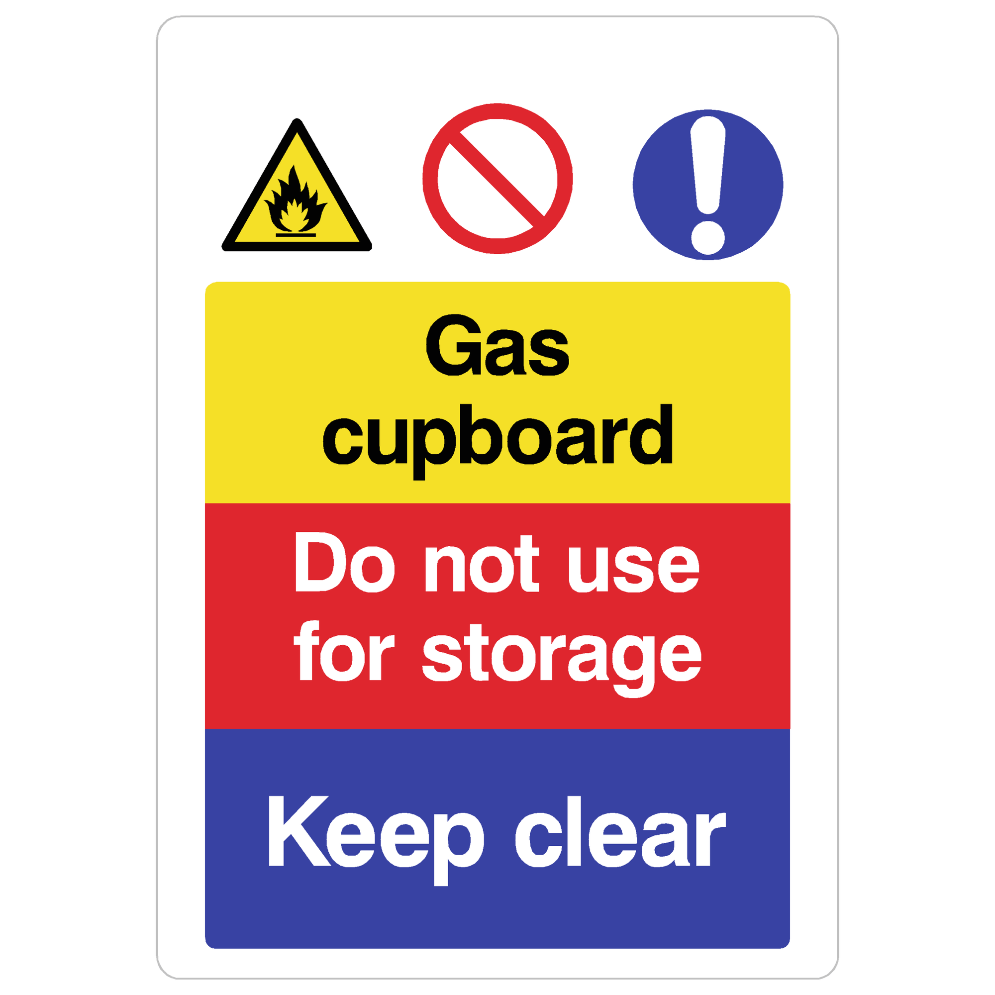 Gas Cupboard Warning Sign