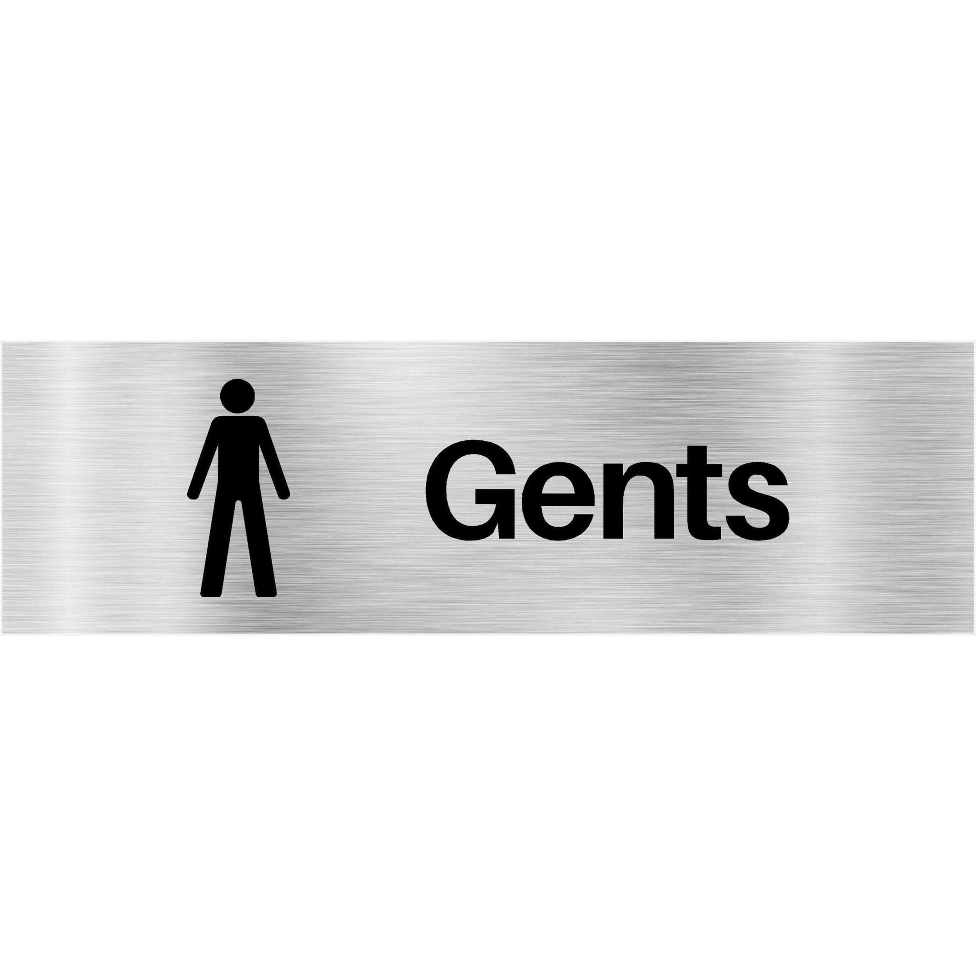 Gents Toilet Sign Brushed Silver Landscape