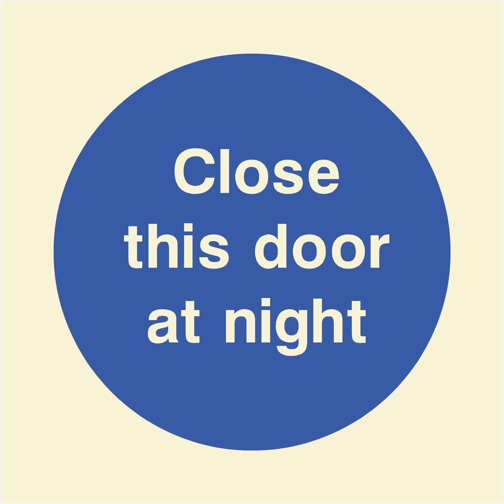 Glow In The Dark Close Door At Night Sign