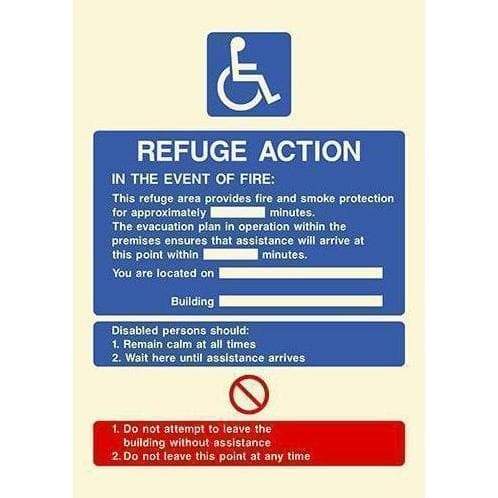 Glow In The Dark Disabled Refuge Action Sign