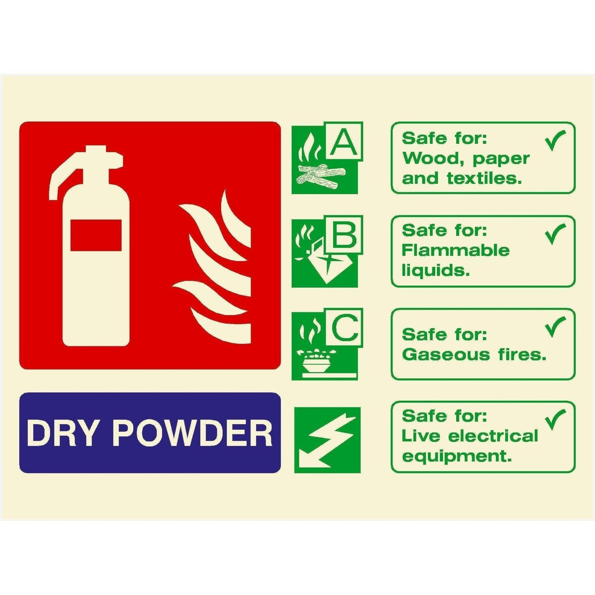 Glow In The Dark Dry Powder Sign