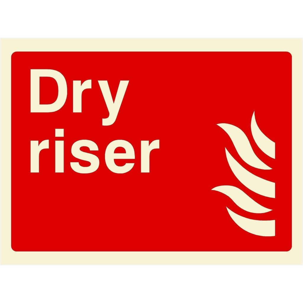 Glow In The Dark Dry Riser Fire Extinguisher Sign