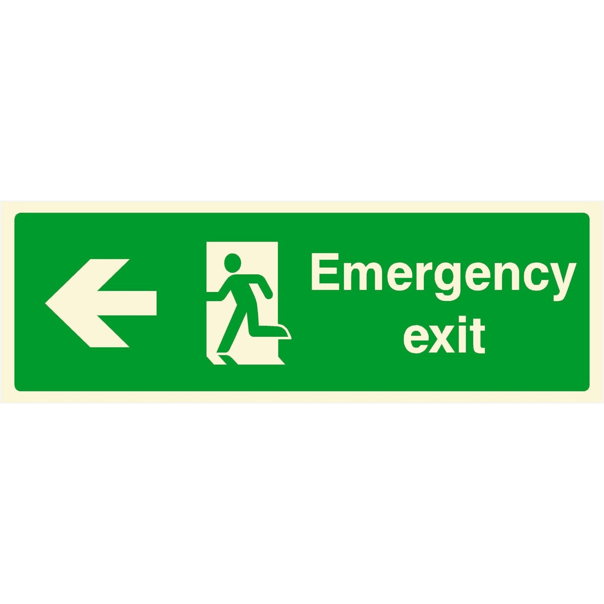 Glow In The Dark Emergency Exit Sign Left Arrow
